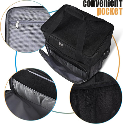 BAGLHER Waterproof Coffee Maker Storage Bag, Travel Carrying Organizer Case for Kering Coffee Machines, Black