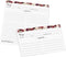321Done Folding Recipe Cards (Set of 50): Floral Roses on White, Retro Vintage Design, Made in USA, Double-Sided