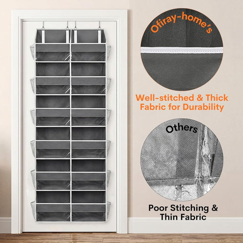 6 12 80 lbs Over the Door Organizer Tiers, Extra Large Behind Door Storage of Compartments, Weight Capacity Hanging
