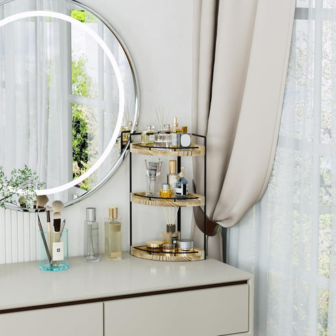Counter 3 Countertop Corner Bathroom Organizer, Tier Bathroom Storage for Skincare, Sink Shelf for Kitchen Decor