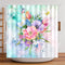 Floral Shower Curtain Set, Summer Blooming Flowers, Waterproof Polyester Fabric, Machine Washable Bath Curtain