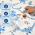 4x6 GarveeHome Floral Bow Rugs for Bedroom Girls, Rug for Living Room with Soft Low Pile, Blue and White Washable Area