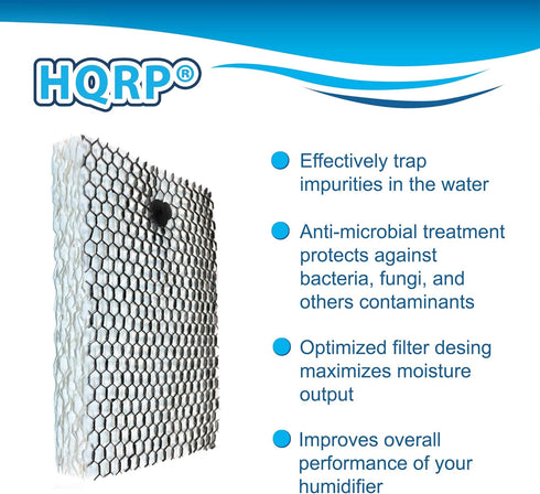 HQRP 4-Pack Wick Filter for Sunbeam Bionaire SW2002CS, SW2002, fits SCM2300, SCM2400, BCM7900 Series