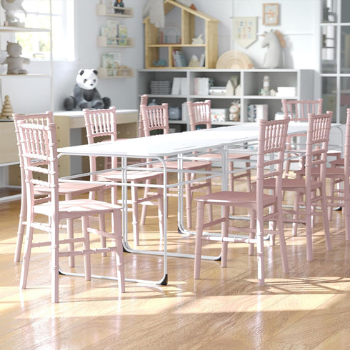 Commercial Flash Furniture Childs Pink Resin Party and Event Chiavari Chair for & Residential Use,Pink