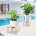 5-12 Inch Vigordream Plant Stand, Indoor/Outdoor Wood Plant Holder, Single Flower Pot Stand, Sturdy Planter Stands, Fit