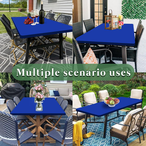6 Pack 8 Blue,30" 96") Picnic Table Cover Elastic Fitted Tablecloths for Foot Rectangle Table Waterproof Stretch