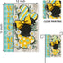 Welcome Spring Decorative Garden Flag, Daisy Flower Yellow Teal Plaid Stripes for Outdoor Home Decor