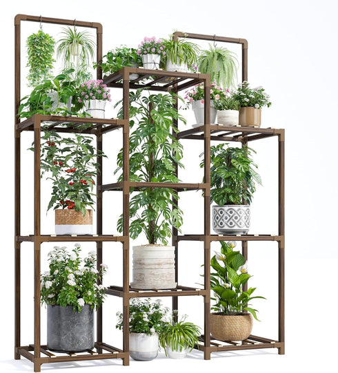 EnHomee Plant Stand Indoor Tall Plant Stand Outdoor Large Wood Plants Shelf