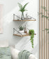 Afuly 12 Inch Deep Floating Shelves for Wall - Rustic Farmhouse Wall Mounted Hanging Shelf, Set of 2