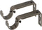 Ivilon Adjustable Brackets for Curtain Rods - Set of 2 for 1 or 1 1/8 Inch Rods, Pewter