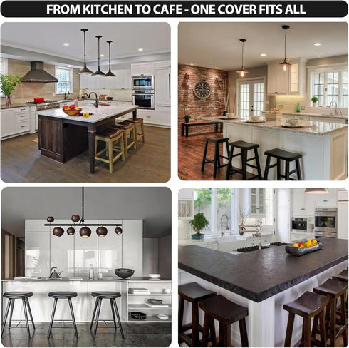 Counter A,4 Pack NeColorLife Rectangle Bar Stool Covers,Stretch Waterproof Saddle Seat Covers for Height and Kitchen