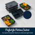 Bentgo 20-Piece Reusable BPA-Free 3-Compartment Containers, Lightweight, Microwave, Freezer, Dishwasher Safe - Navy Blue