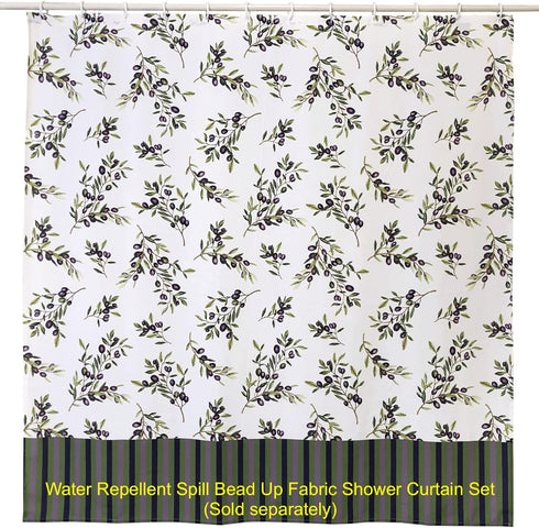 CAIT CHAPMAN HOME COLLECTION Olive Leaves and Branches Printed Tablecloth (70" Round, Easy-Care Fabric)