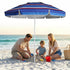6.5ft 50+ LOTTAFUN Beach Umbrella - Heavy Duty Wind Resistant UV Portable Sun Shade with Sand Anchor & Carry Bag