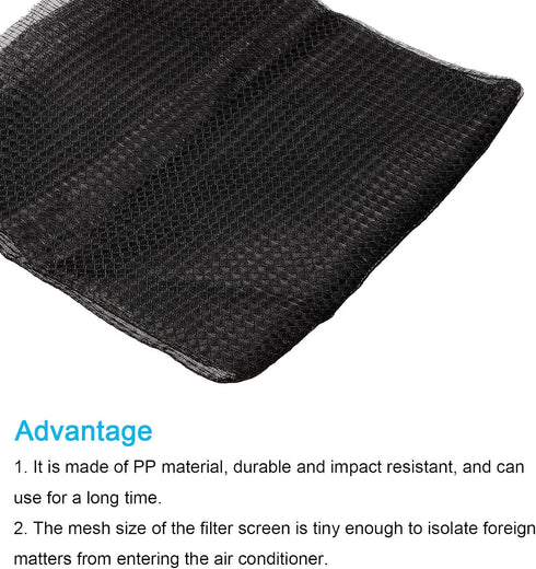 PATIKIL 47.2" x 23.6" Air Conditioner Filter Material, 2 Pack Plastic Dustproof Mesh Screen Replacement, Black