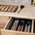 Kitchen Utensils Organizer, Large Non-Slip Cutlery Drawer Holder, 3 Compartment Multi-Purpose Home Organization, Black