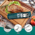 Travel Utensils with Case, 4pc Reusable Set, Camping Utensil Set, Portable Silverware for Work, Camping, School (Green)