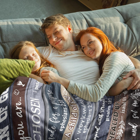 80"x60" Christian Gifts for Men, Christian Blanket, Religious Gifts for Men, Catholic Baptism Spiritual Inspirational