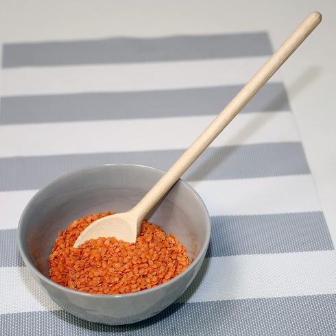 10 Inch Long Wooden Spoon Set by BICB, Natural Beechwood Mixing Spoons, Set of 6 for Cooking