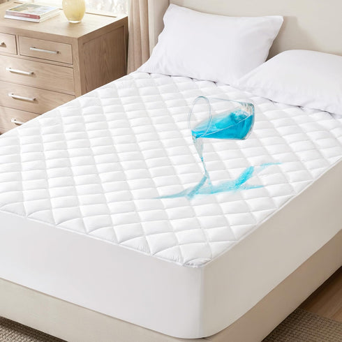 Bedsure Queen Mattress Protector Waterproof, Quilted Mattress Pad with Deep Pocket up to 22 Inches, Soft Breathable
