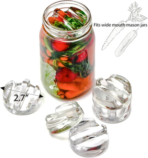 Trademark Innovations Glass Fermentation Pickling Jar Weights, Groove Grip Style, Set of 6