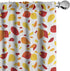 Ambesonne Leaf Curtains, Colorful Fall Autumn Leaves on White Background, 2 Panel Set, 28" x 63", Red Orange Yellow
