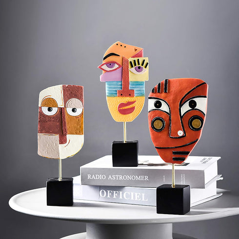 HCCMLOVE Wink - Handcrafted Statues Resin Abstract Sculpture for Home Decor Modern,African Art Tribal Figurines