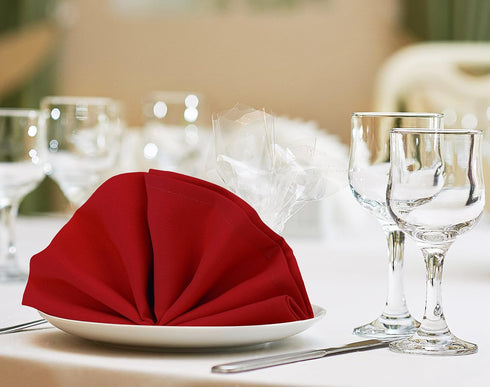 Utopia Home 24 Pack Red Cloth Napkins 17x17 Inches, 100% Polyester, Washable and Reusable for Parties, Weddings, Dinners