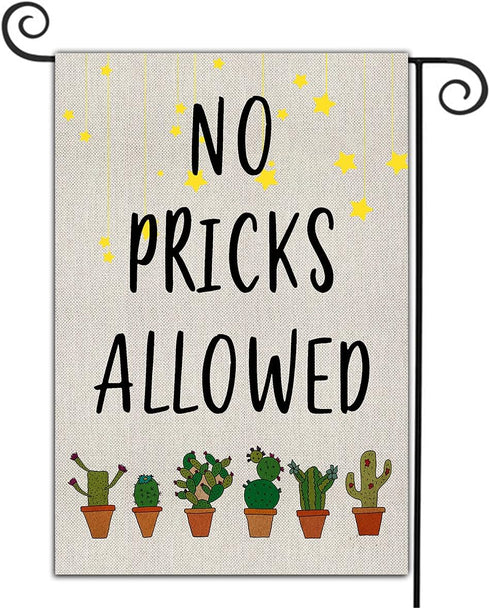 Welcome Garden Flags, Double Sided Summer Yard Flag, Cute Cactus Design for Porch Patio Backyard Outdoor 12.5 x 18 Inch