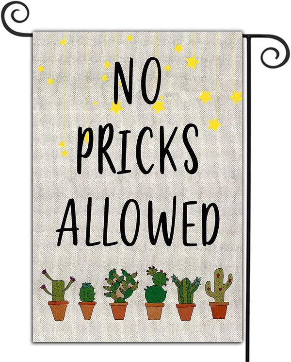 Welcome Garden Flags, Double Sided Summer Yard Flag, Cute Cactus Design for Porch Patio Backyard Outdoor 12.5 x 18 Inch