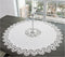 Linens, Art and Things European White Lace on Ivory Table Topper, Small Tablecloth, 33 Inch Round