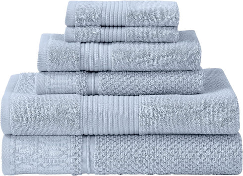 Modern Threads Astra 6-Piece 100% Cotton Towel Set Jacquard Geometric Pattern Includes