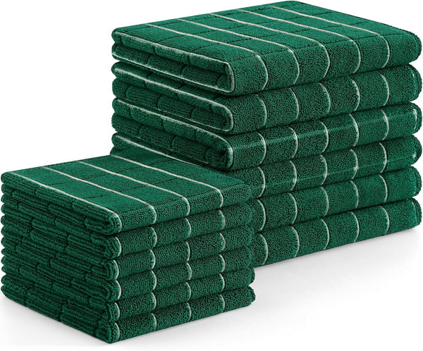 Homaxy Microfiber Kitchen Towels and Dishcloths Set, 12 Pack Soft and Absorbent