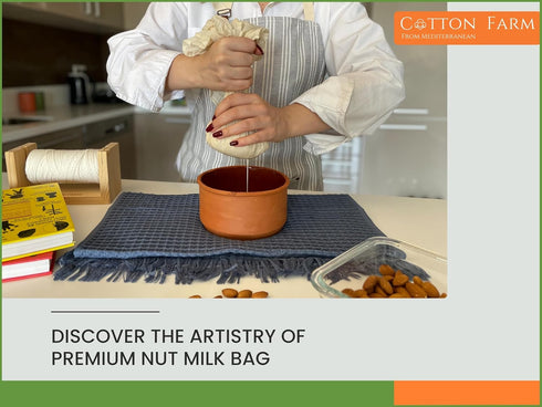 14 14 Inch, 100% Cotton Farm Nut Milk Bag & Cheese Cloth Bag (Ultra Dense), XL Unbleached Cotton Cheesecloth