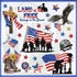 Mfault Memorial Day Land of The Free Window Clings, 9 Sheets 4th of July Military Soldier Boots Decals