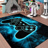 Gaming Video Game Area Rugs for Boys and Teens, Modern Cool Tech Style Gamepad Pattern Carpet for Home Decor