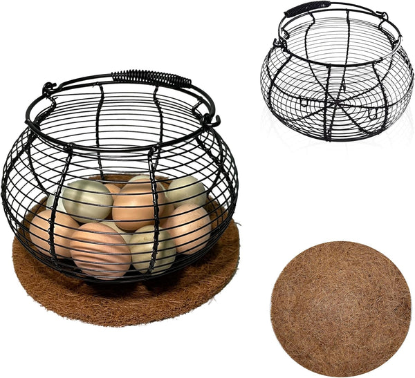 Veitsho Egg Basket for Gathering Fresh Eggs, Retro Handle Egg Gathering Basket with