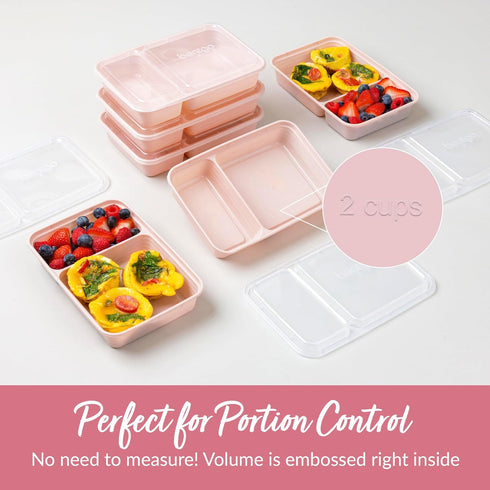 Bentgo 20-Piece Lightweight, Durable, Reusable BPA-Free 2-Compartment Containers - Microwave, Freezer, Dishwasher Safe