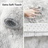 ConCus-T Grey Bath Mat, Faux Fur Plush Anti Slip Bathroom Rug Doormat for Bedroom, Tie-Dye Light Grey, 24''X16''