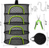 BRIVADO 4 24" Herb Drying Rack Hanging Mesh Layer with Zipper, Garden Pruning Shear, Hook & Carabiner Clip for Drying