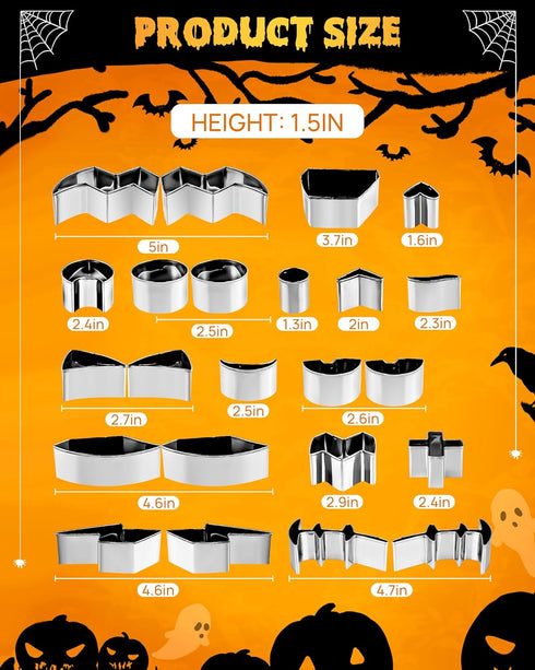 JUSTOTRY Pumpkin Carving Kit with Hammer, Safe for Kids, Durable Stainless Steel Non-knife Tools, 23 PCS