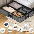 homyfort Under the Bed Shoe Organizer, Fits 12 Pairs & 4 Pairs Boots, Set of 2, Sturdy & Breathable Materials