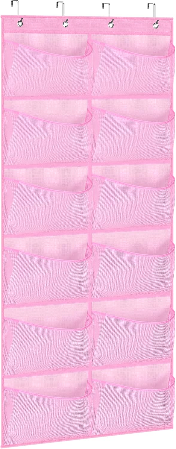 KIMBORA 12 Large Mesh Pockets Over the Door Shoe Organizer for Closet