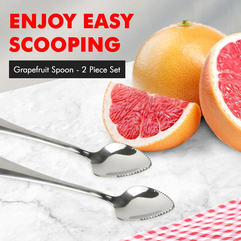 Chef Craft Select Serrated Grapefruit Spoon - 9 inch 2 piece set, Stainless Steel