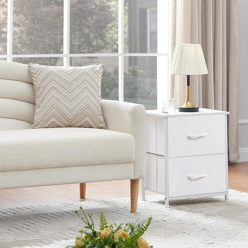 2 Closet Somdot Nightstand, Small Drawer Dresser End Table, Chest of Drawers, Bedside Table Night Stand End Table