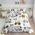 Cartoon Car Comforter Set Kids Construction Printed Bedding Set with 1 Comforter