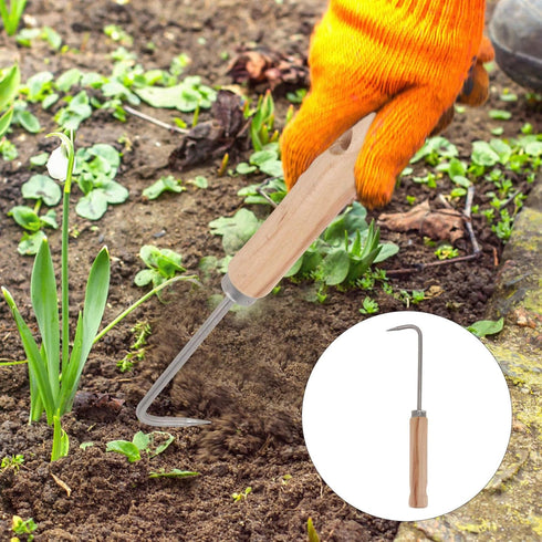 YARNOW Weeder Tool Garden Weeder Manual Weeders Single Hook Weeder (Black)