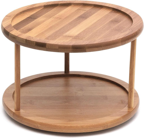 Lipper International 8302 Bamboo Wood 2-Tier Kitchen Turntable; 10"