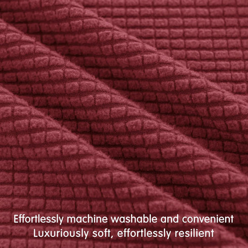 Hokway Stretch Cushion Covers for Sofa Seat - Christmas Wine Red Cushion Protector (Medium)