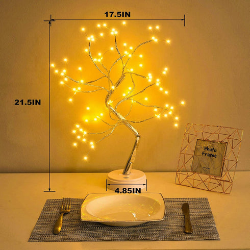 20 108LED Fairy Sparkly Tree Lamp - USB & 3AA Powered with Remote Control, 8 Modes for Christmas and Desktop Decor